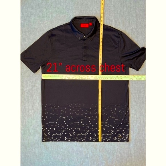 Hugo Boss Sz L Red Label short sleeve silky black polo shirt NWOT button collar - Picture 3 of 10